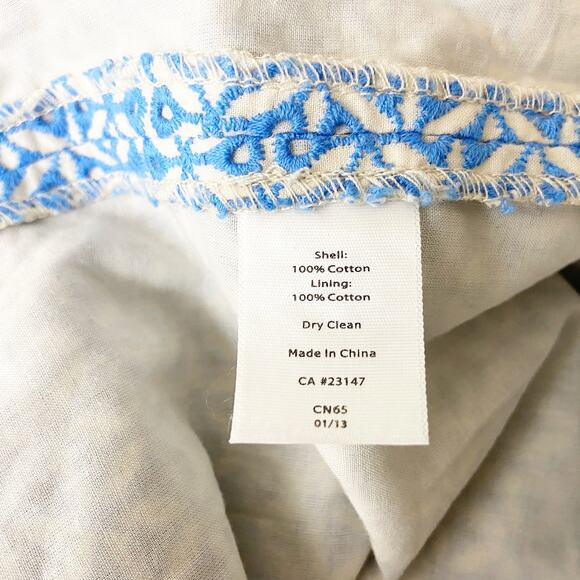 Talbots 4 Petite Womens Blue White Eyelet Print Straight Skirt - Picture 6 of 6